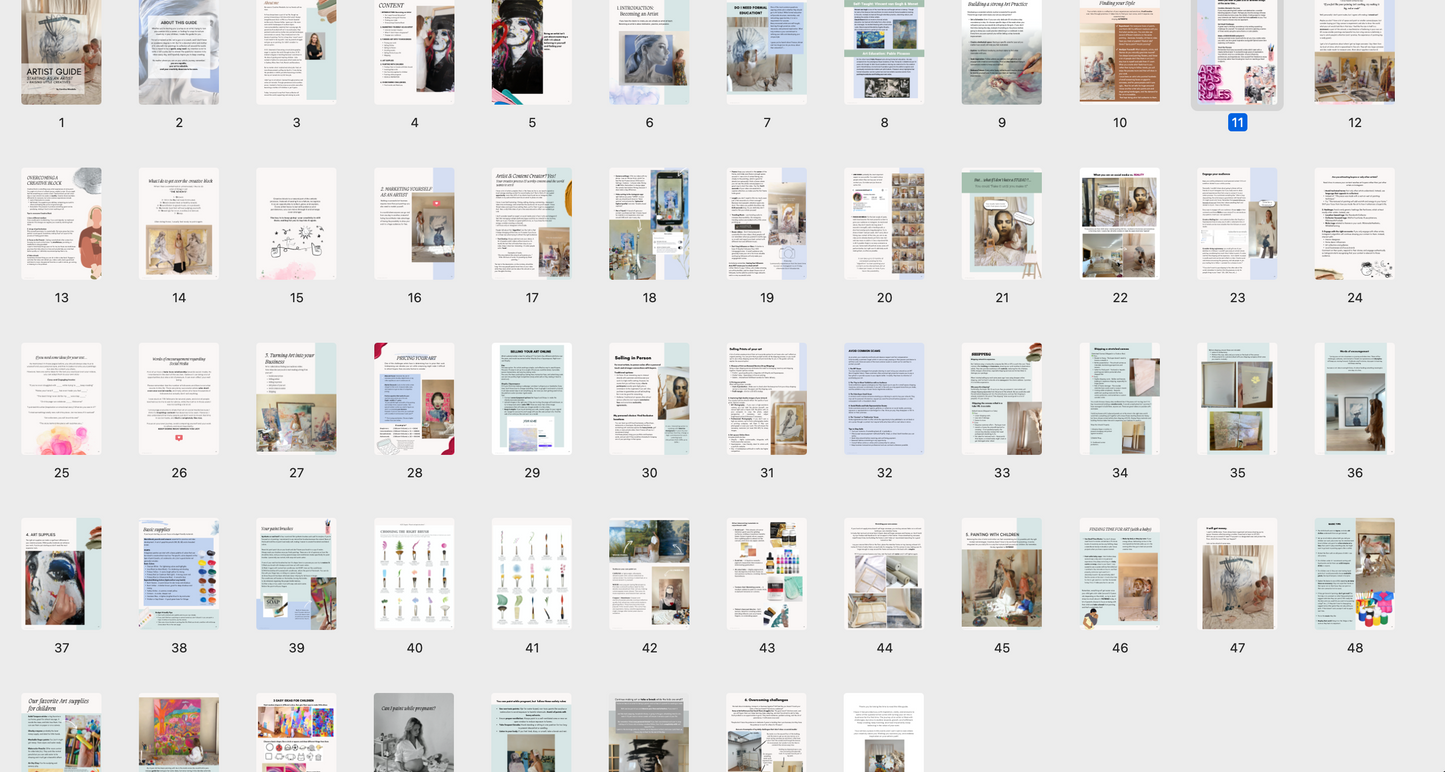 ARTIST GUIDE: Starting as an Artist (PDF download)