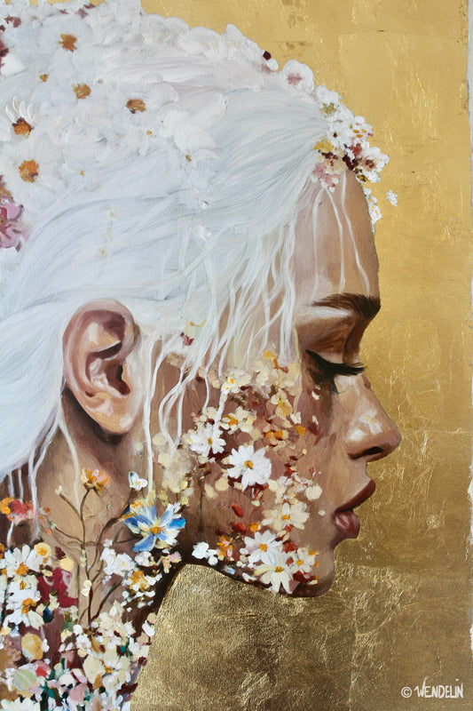 Golden Light found her blooming - Original Painting