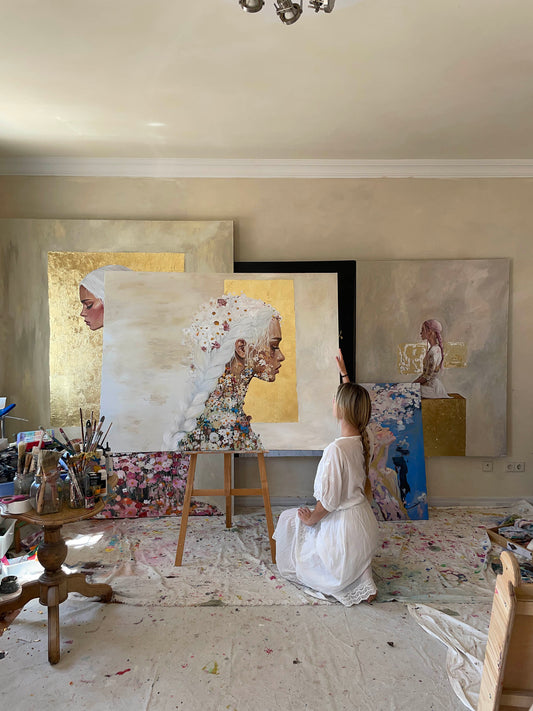 Golden Light found her blooming - Original Painting