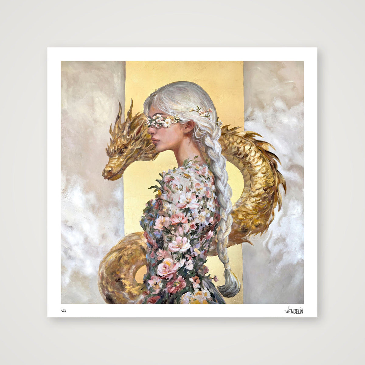 Golden Guardian — 40×40cm, 16×16" Print only