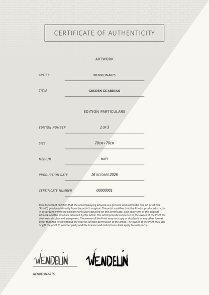 Golden Guardian — Certificate of Authenticity