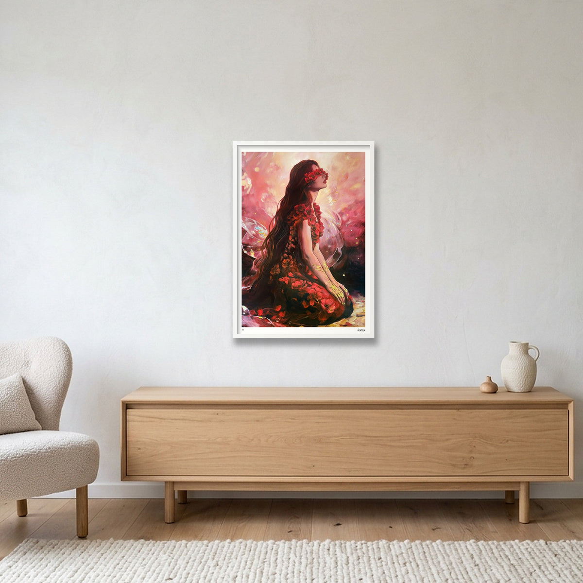 Blooms from Ash and Darkness — A1 (59×84cm, 23×33") White Frame