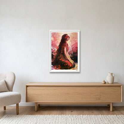 Blooms from Ash and Darkness — A1 (59×84cm, 23×33") White Frame