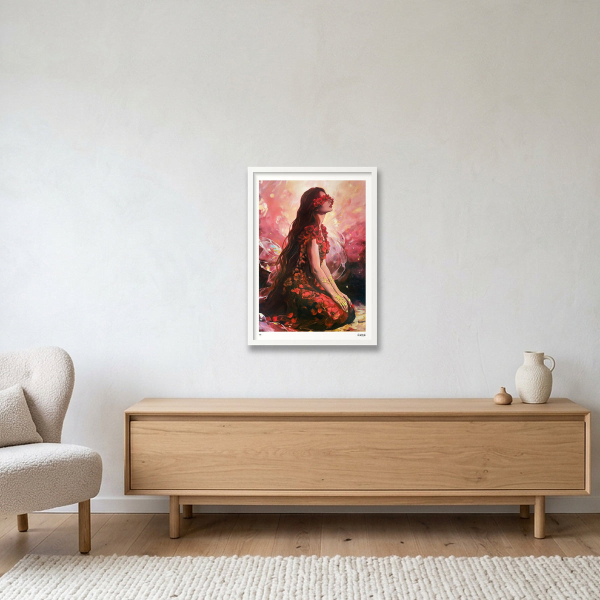 Blooms from Ash and Darkness — A2 (42×59cm, 17×23") White Frame